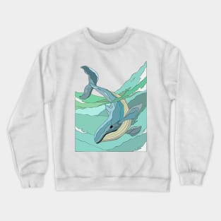 Whale-cartoon Crewneck Sweatshirt